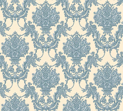 A.S. Creation Tapete Vlies Ornament Beige Blau Glanz AS Creation 34492-6