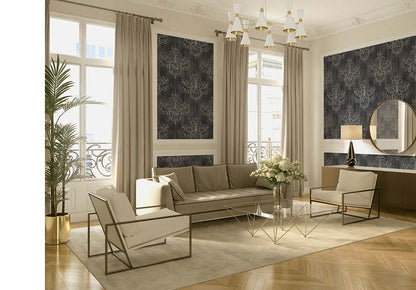  Tapete Vlies Ornamente Barock Anthrazit Gold 38096-4