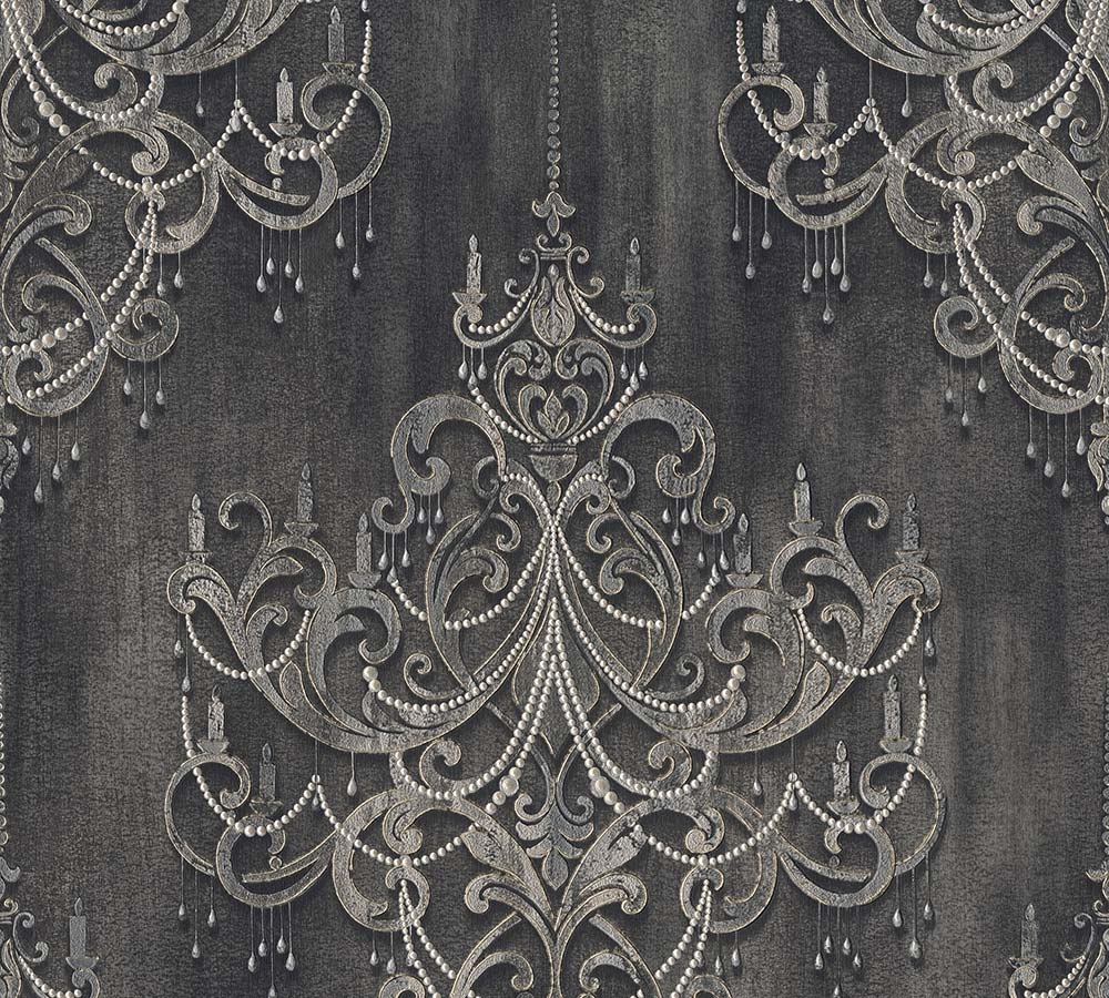  Tapete Vlies Ornamente Barock Anthrazit Gold 38096-4