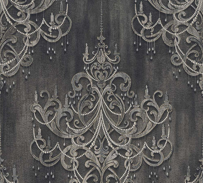  Tapete Vlies Ornamente Barock Anthrazit Gold 38096-4