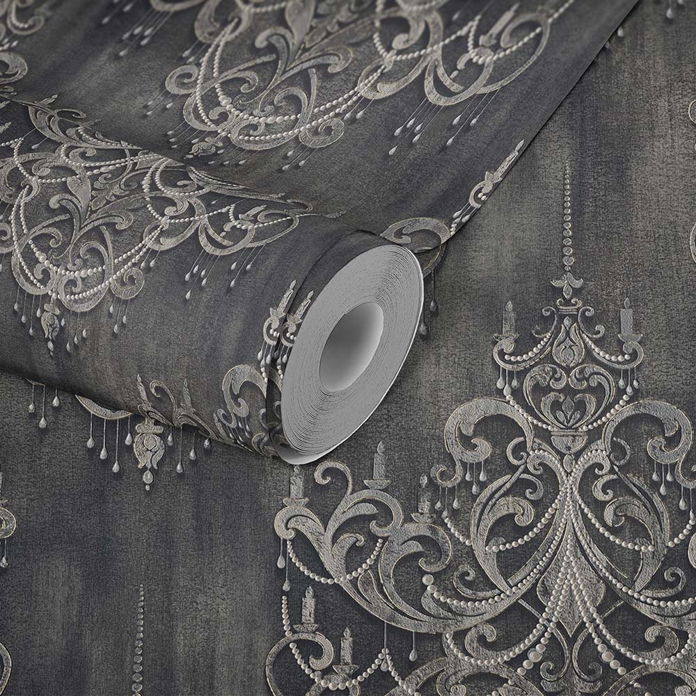  Tapete Vlies Ornamente Barock Anthrazit Gold 38096-4