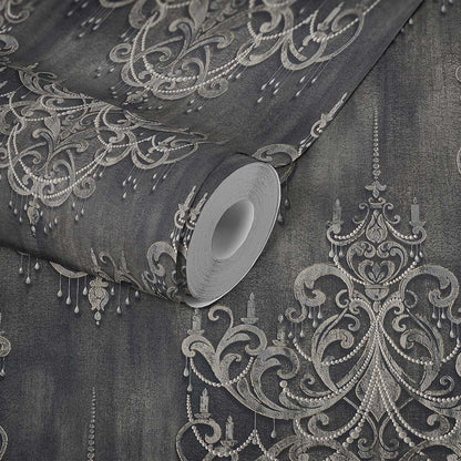  Tapete Vlies Ornamente Barock Anthrazit Gold 38096-4
