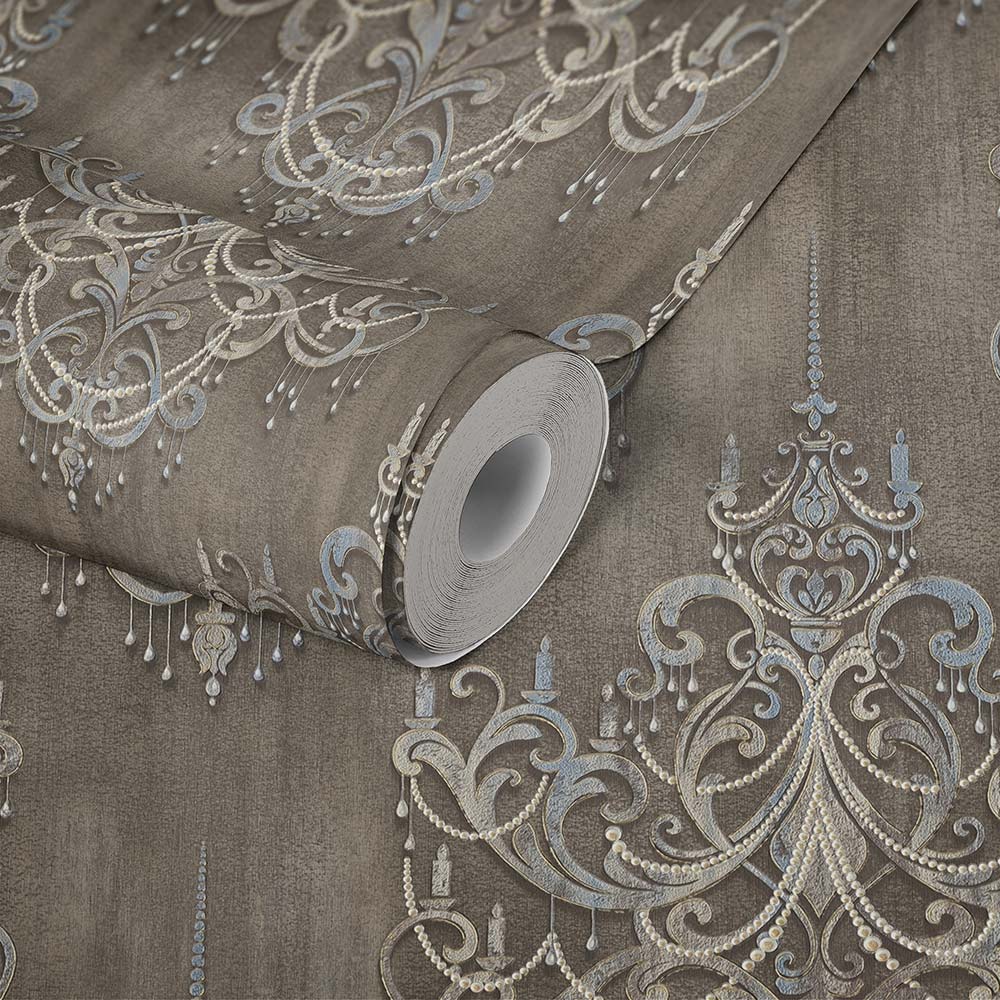  Tapete Vlies Ornamente Barock Braun Blau Weiss 38096-1