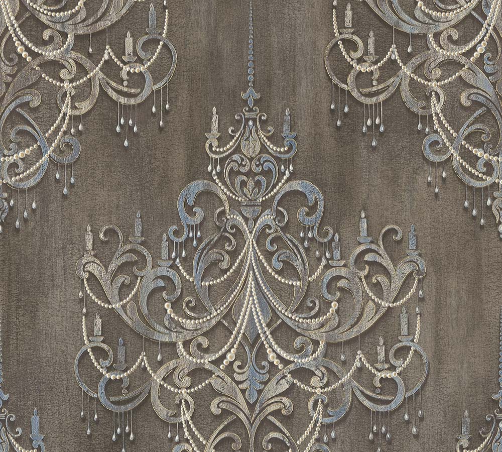  Tapete Vlies Ornamente Barock Braun Blau Weiss 38096-1