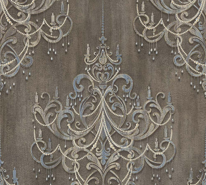  Tapete Vlies Ornamente Barock Braun Blau Weiss 38096-1
