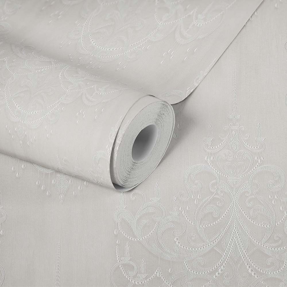  Tapete Vlies Ornamente Barock Greige Silber 38096-2