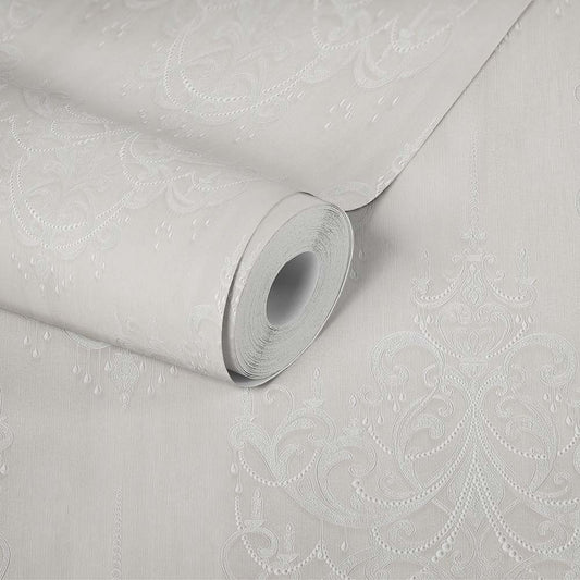  Tapete Vlies Ornamente Barock Greige Silber 38096-2