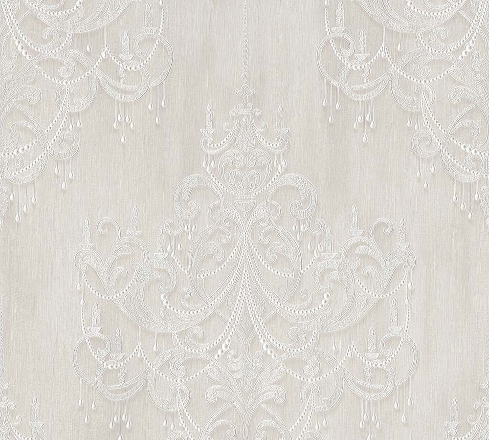  Tapete Vlies Ornamente Barock Greige Silber 38096-2