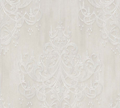 Tapete Vlies Ornamente Barock Greige Silber 38096-2