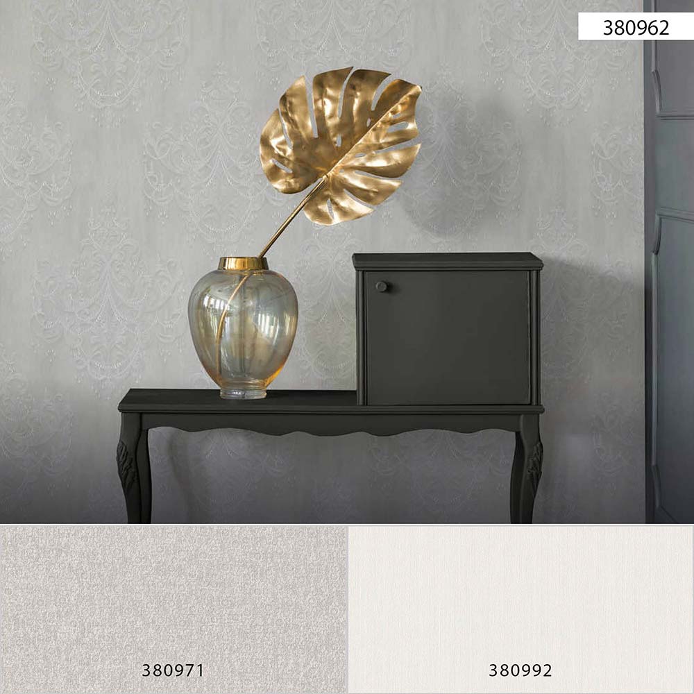  Tapete Vlies Ornamente Barock Greige Silber 38096-2