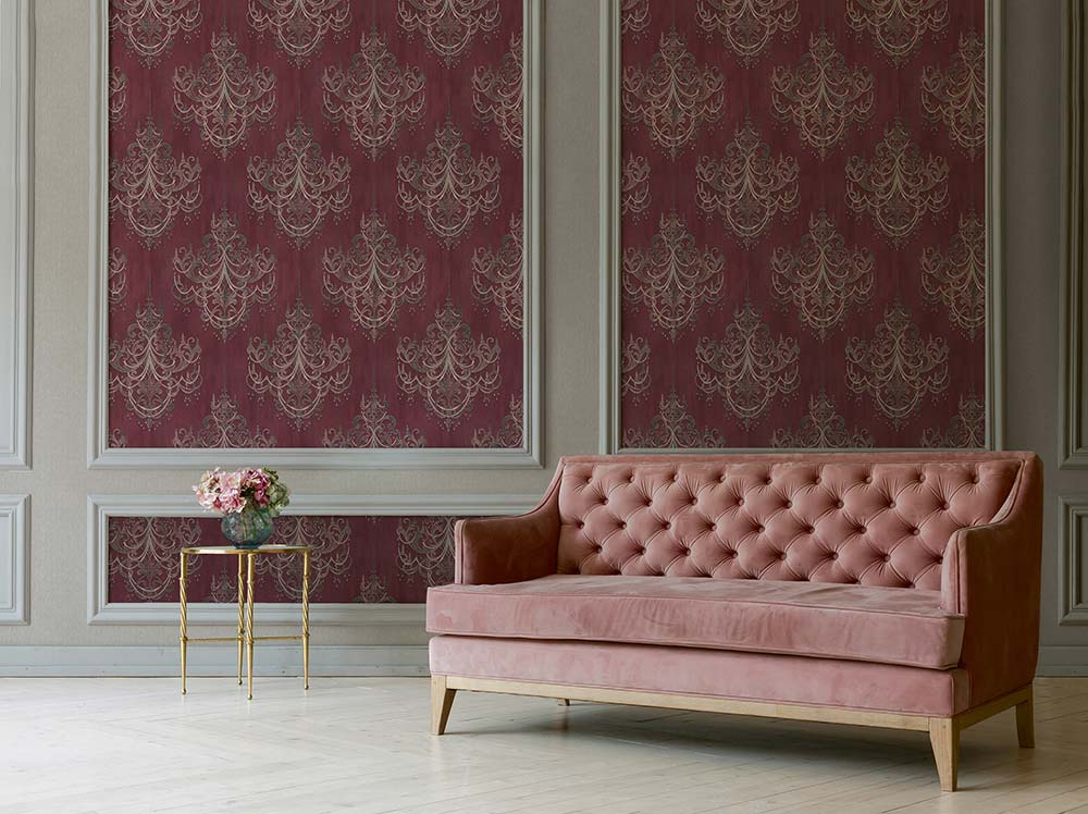  Tapete Vlies Ornamente Barock Rot Rosa Gold 38096-3