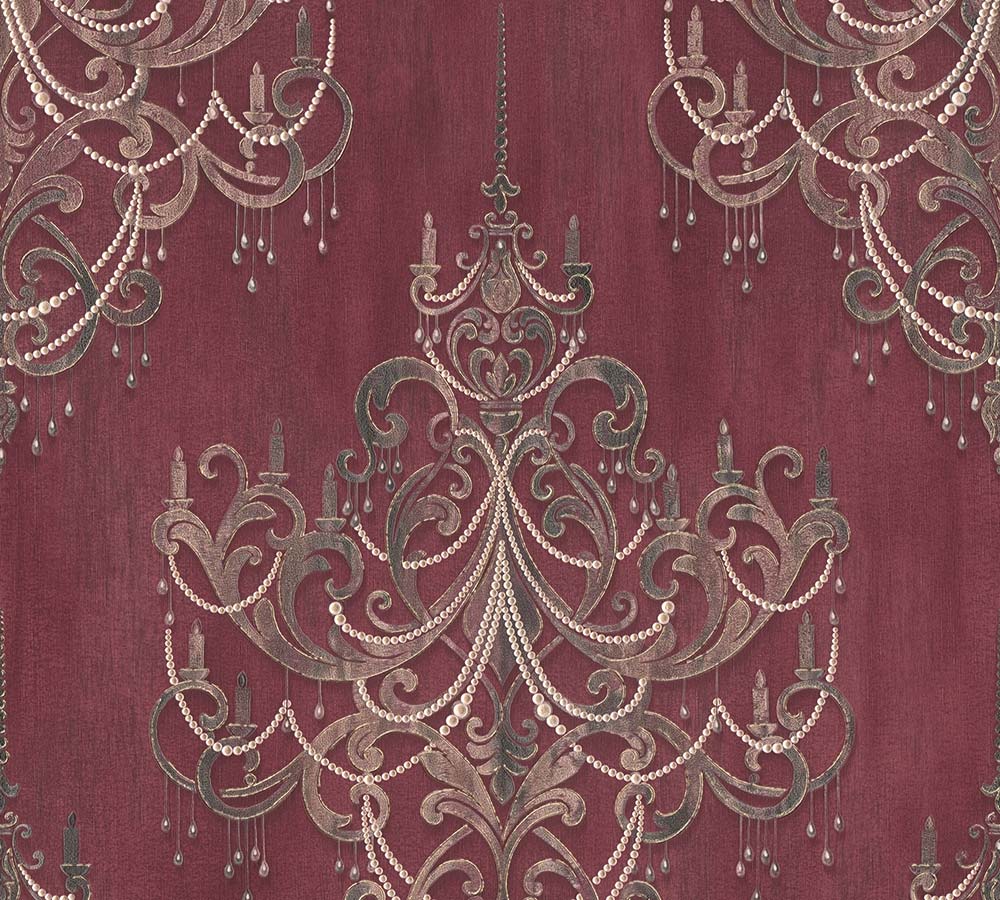  Tapete Vlies Ornamente Barock Rot Rosa Gold 38096-3