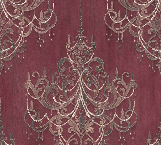  Tapete Vlies Ornamente Barock Rot Rosa Gold 38096-3