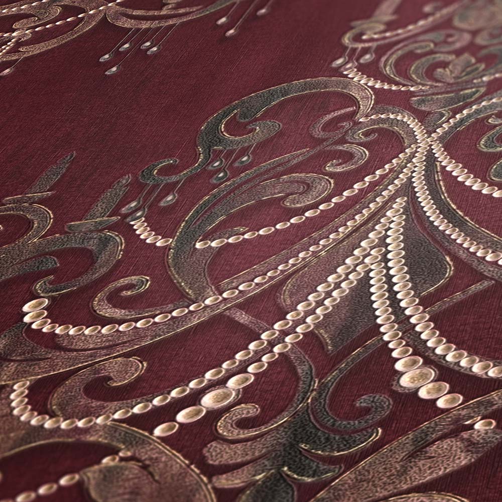  Tapete Vlies Ornamente Barock Rot Rosa Gold 38096-3