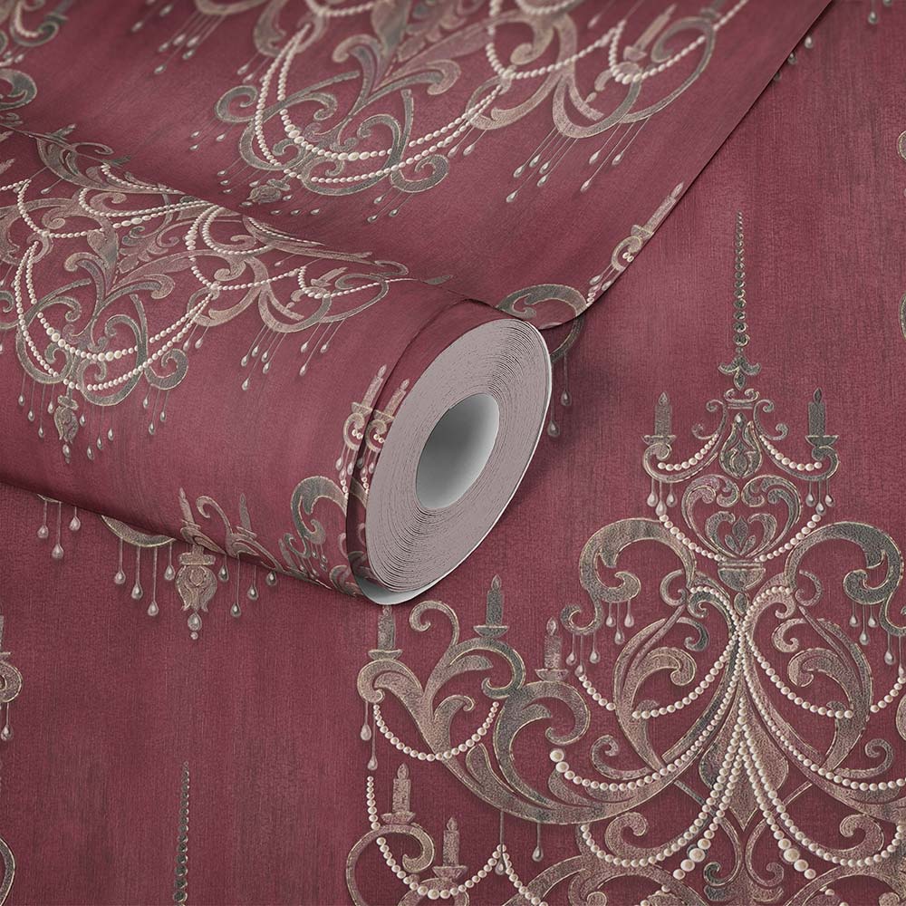  Tapete Vlies Ornamente Barock Rot Rosa Gold 38096-3