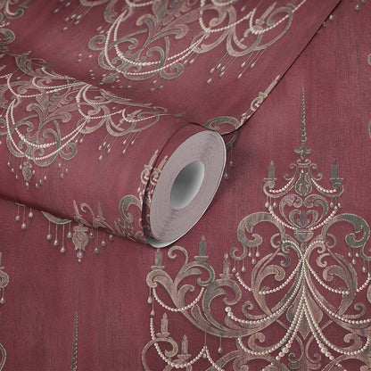  Tapete Vlies Ornamente Barock Rot Rosa Gold 38096-3