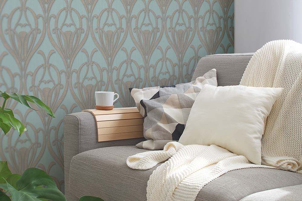  Tapete Vlies Ornamente Klassik Mint-grün Beige 38091-2