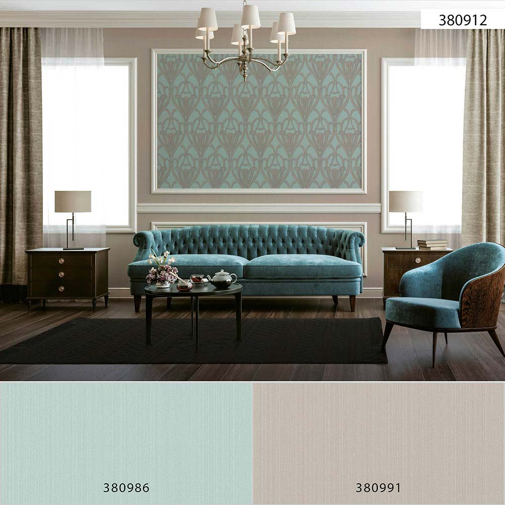  Tapete Vlies Ornamente Klassik Mint-grün Beige 38091-2