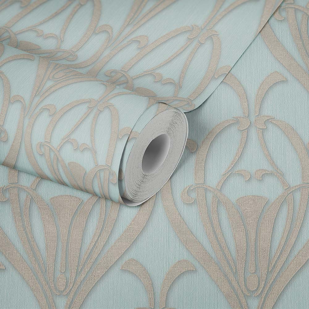  Tapete Vlies Ornamente Klassik Mint-grün Beige 38091-2