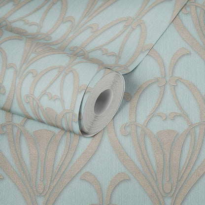  Tapete Vlies Ornamente Klassik Mint-grün Beige 38091-2