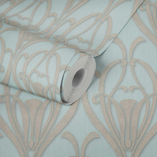  Tapete Vlies Ornamente Klassik Mint-grün Beige 38091-2