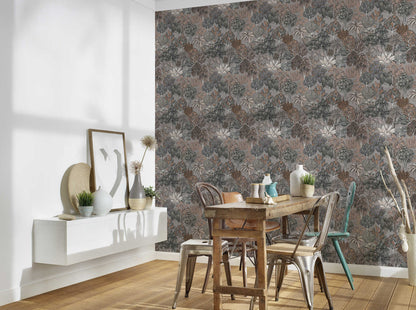  Tapete Vlies Palmen Floral Grau Beige Weiß 37757-4