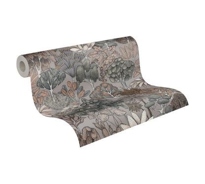  Tapete Vlies Palmen Floral Grau Beige Weiß 37757-4