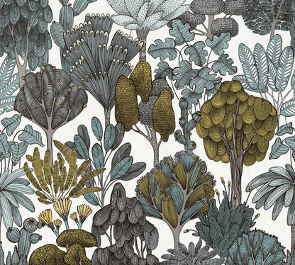  Tapete Vlies Palmen Floral Weiß Grün Grau 37757-3