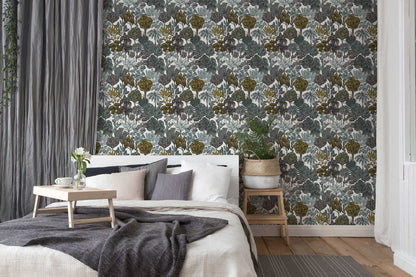  Tapete Vlies Palmen Floral Weiß Grün Grau 37757-3
