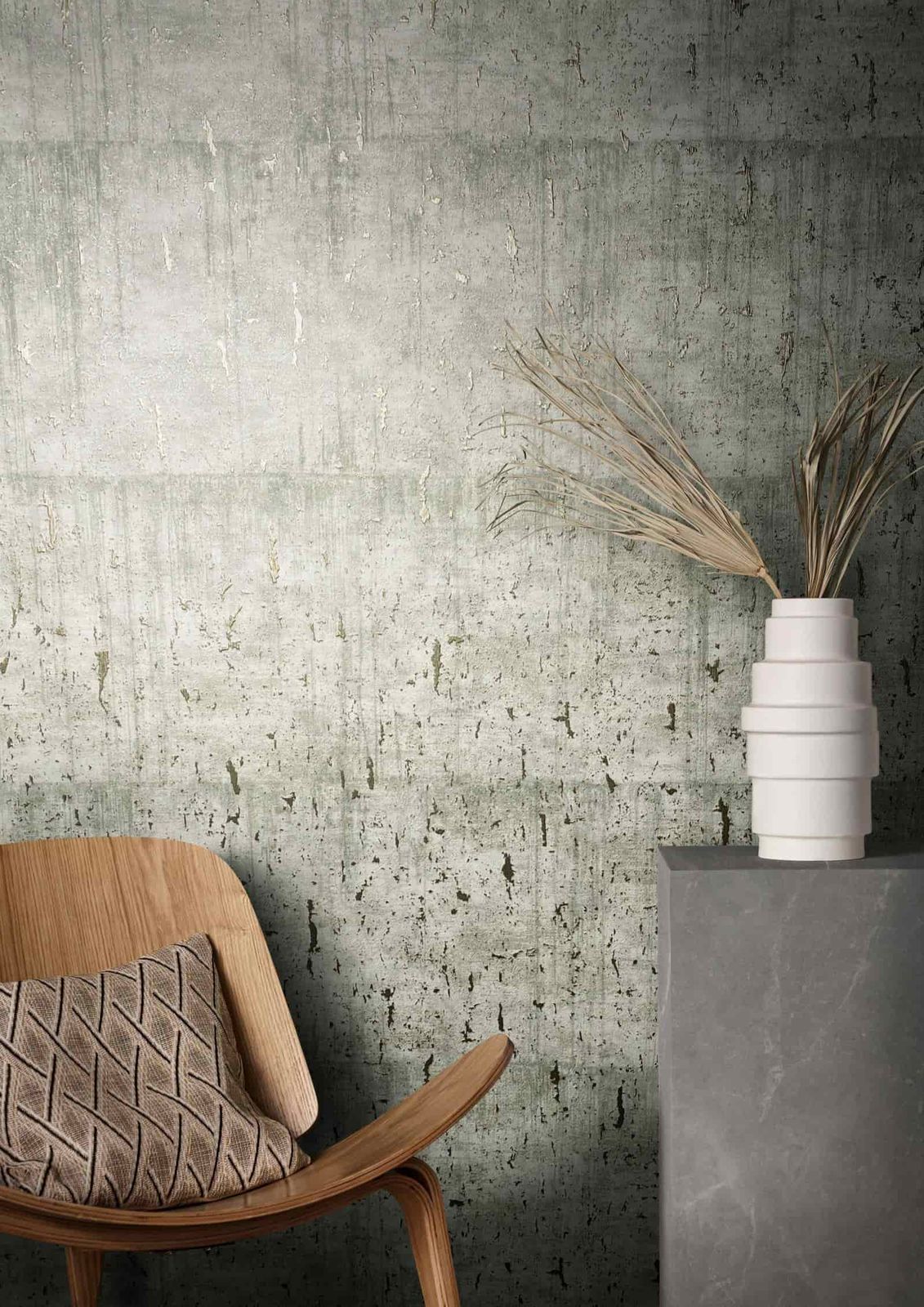  Tapete Vlies Patina Kork Grau Gold Metallic 85750