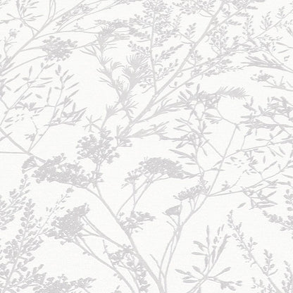  Tapete Vlies Pflanzen Floral Weiß Silber 10251-01