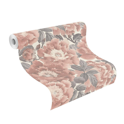  Tapete Vlies Rasch Blumen Floral Altrosa Grau 408331