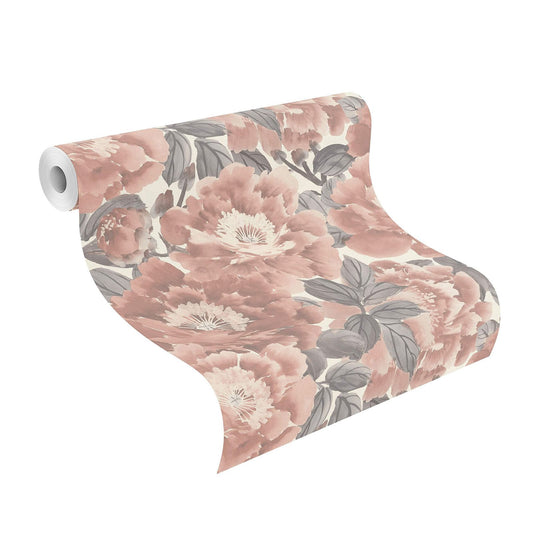  Tapete Vlies Rasch Blumen Floral Altrosa Grau 408331