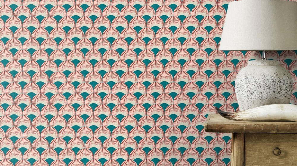  Tapete Vlies Rasch Fächer Japan Blau Rot 539349