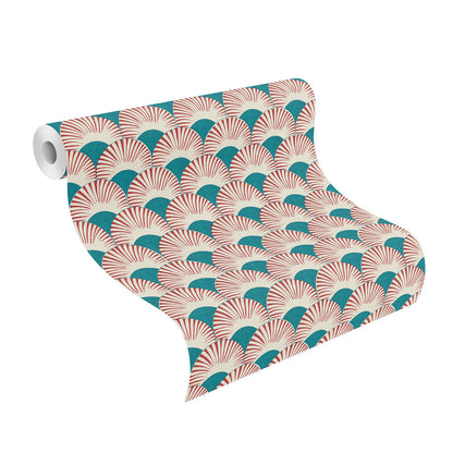  Tapete Vlies Rasch Fächer Japan Blau Rot 539349