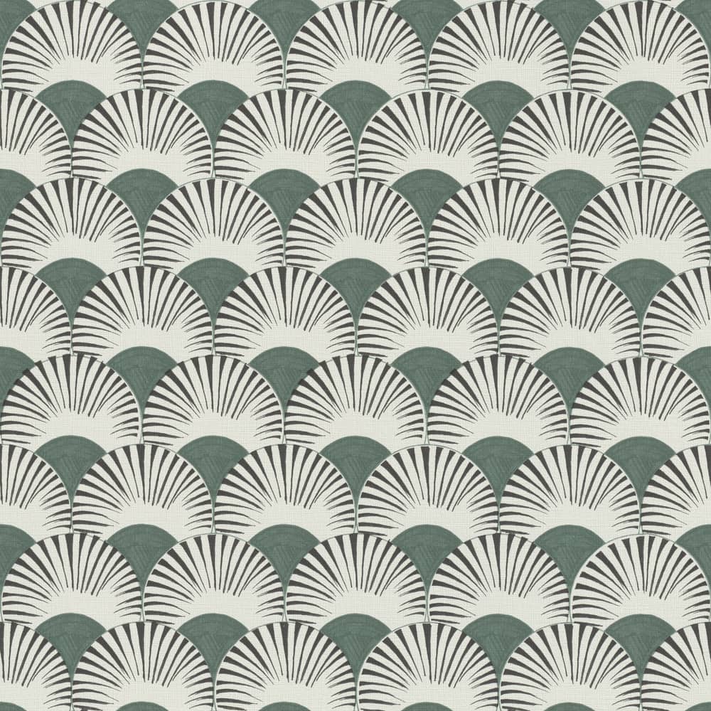  Tapete Vlies Rasch Fächer Japan Weiß Grün 539325