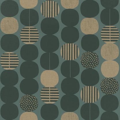  Tapete Vlies Rasch Grafik Kreise Grün Gold 539752