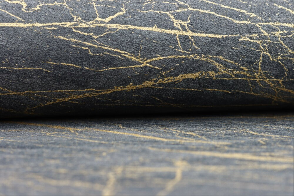  Tapete Vlies Rasch Marmor Schwarz Gold Metallic 428964