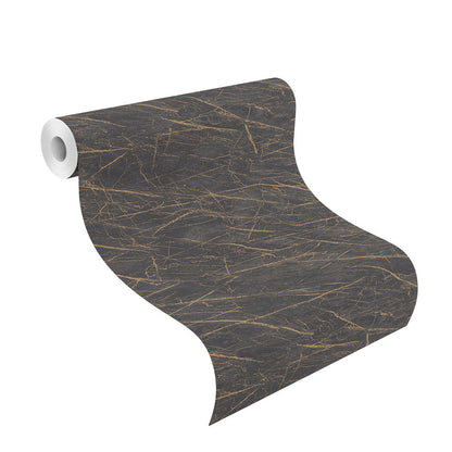  Tapete Vlies Rasch Marmor Schwarz Gold Metallic 428964