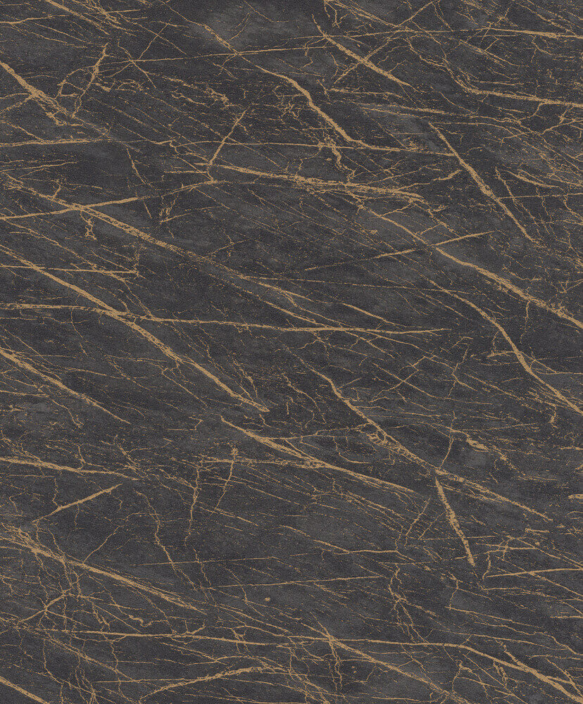  Tapete Vlies Rasch Marmor Schwarz Gold Metallic 428964