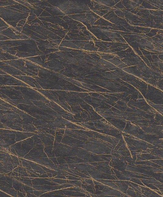  Tapete Vlies Rasch Marmor Schwarz Gold Metallic 428964