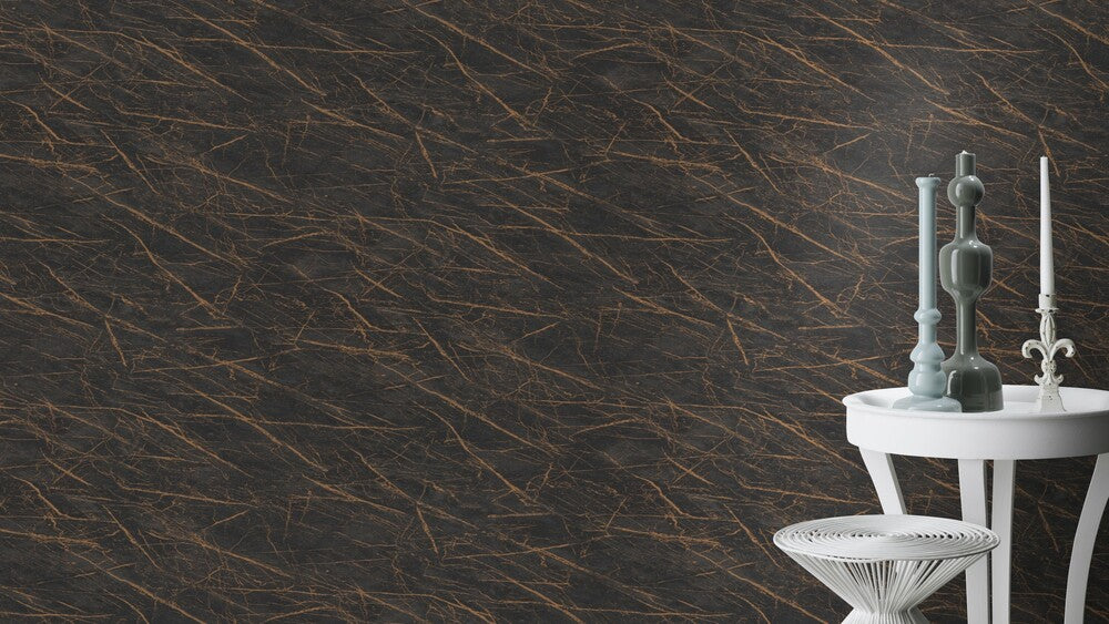  Tapete Vlies Rasch Marmor Schwarz Gold Metallic 428964