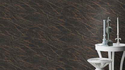  Tapete Vlies Rasch Marmor Schwarz Gold Metallic 428964