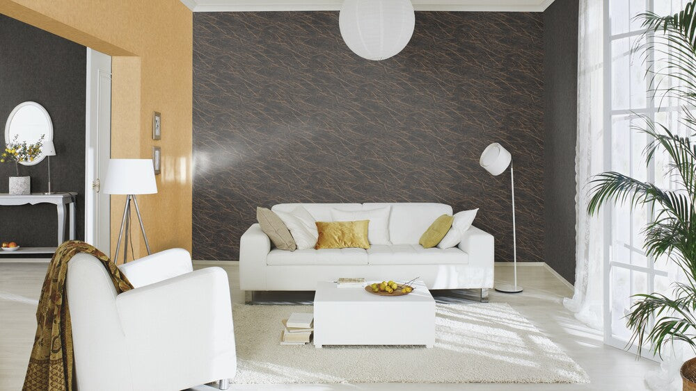  Tapete Vlies Rasch Marmor Schwarz Gold Metallic 428964