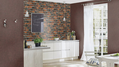  Tapete Vlies Rasch Uni Putz Rost Rot-braun 429336