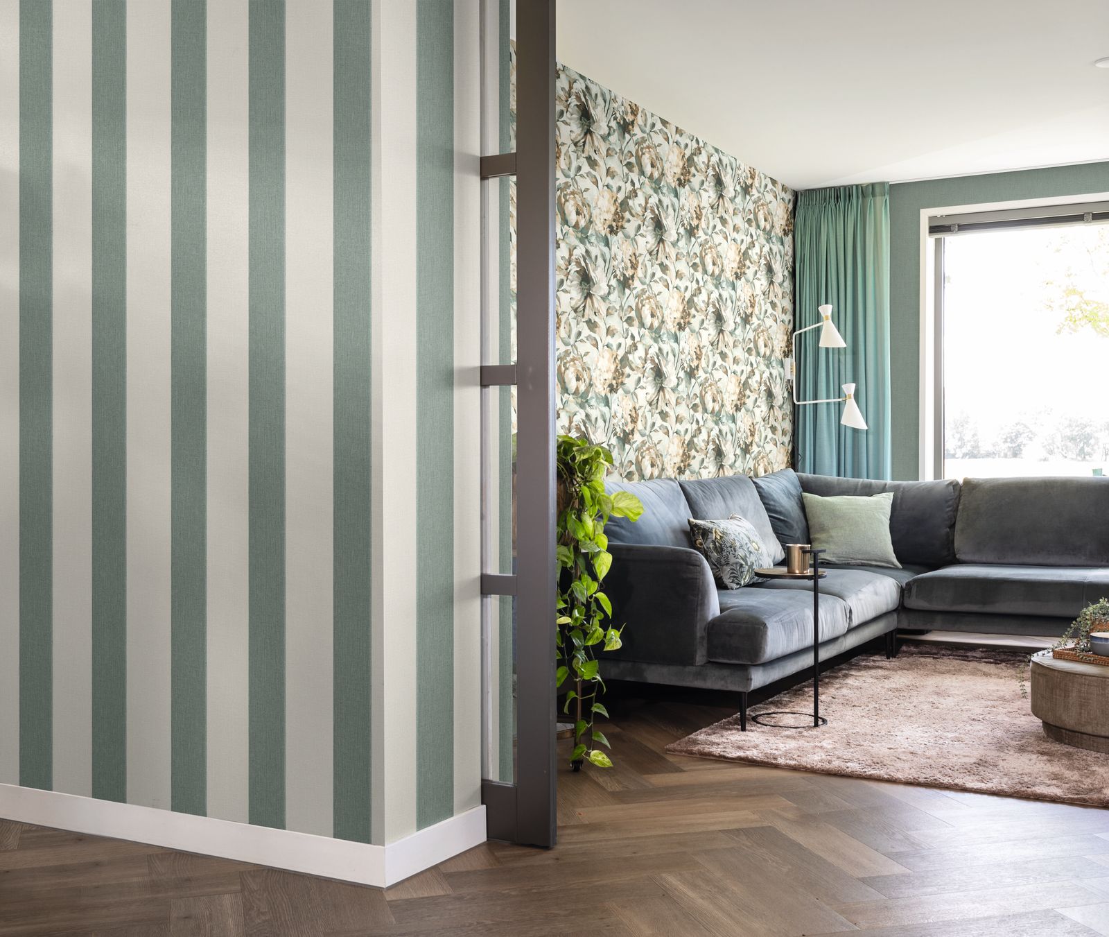  Tapete Vlies Rasch Uni Textil Blau-grau 484595