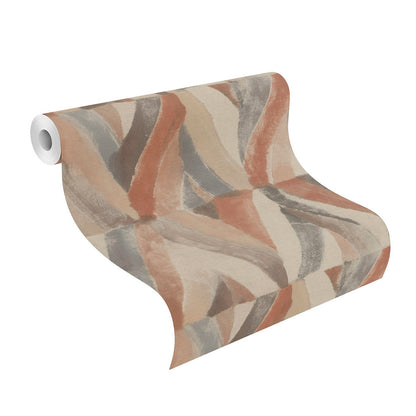  Tapete Vlies Raute Ethno Orange-rot Beige Rasch 704020