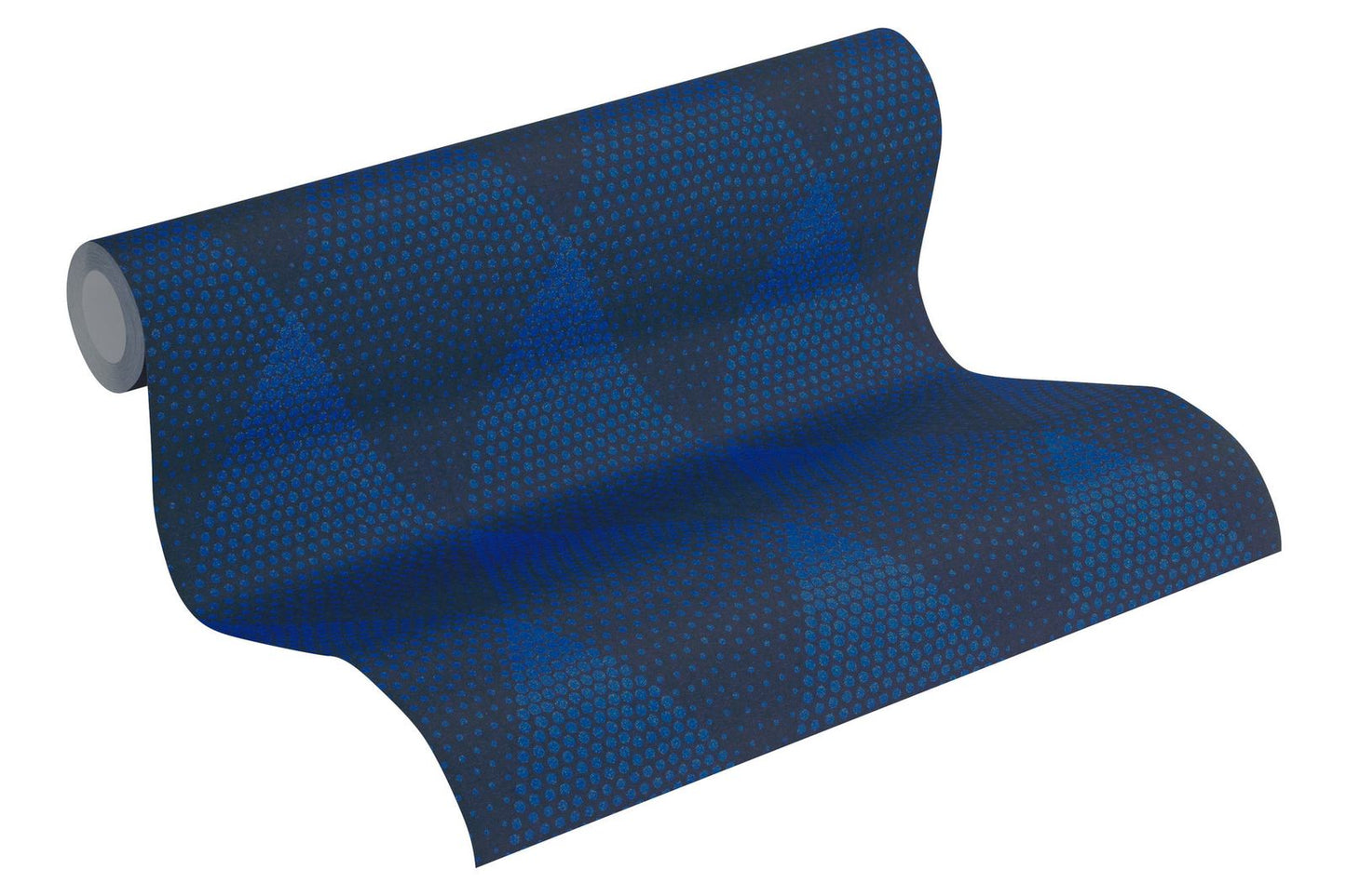  Tapete Vlies Rautenformen Blau Schwarz Glitzer 37419-1