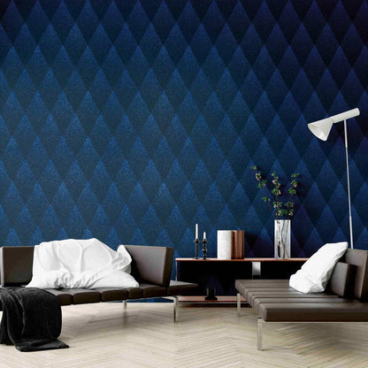  Tapete Vlies Rautenformen Blau Schwarz Glitzer 37419-1