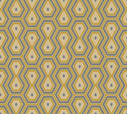  Tapete Vlies Retro Grafisch Gelb Grau Weiß 37707-4